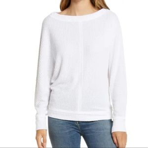 Caslon White Dolman Sleeve Thermal Top Size XS